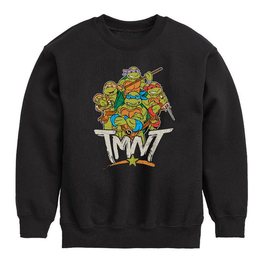 Boys' - Teenage Mutant Ninja Turtles - Tmnt Rebel Road Group Graphic Long Sleeve Fleece Sweatshirt