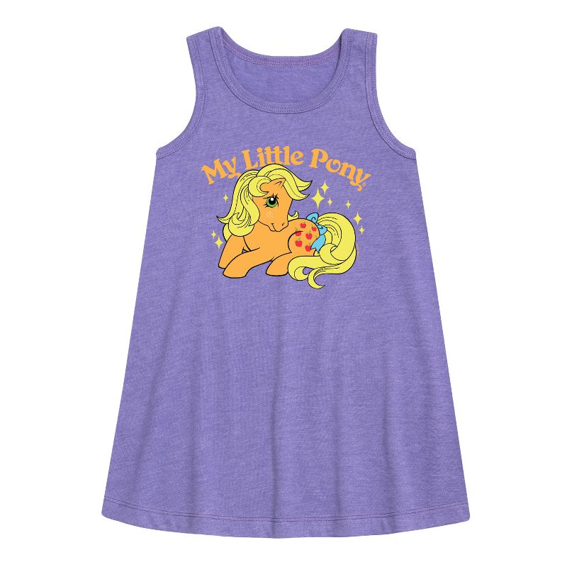 Girls' - My Little Pony - Applejack Logo Graphic Sleeveless Aline Dress