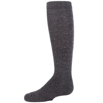 Memoi Jazzy Jeweled Girls Cotton Blend Knee Socks