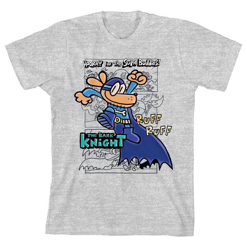 Dog Man Hand Drawn Dog With Colorful Logo, The Bark Knight on Athletic Heather Youth T-Shirt