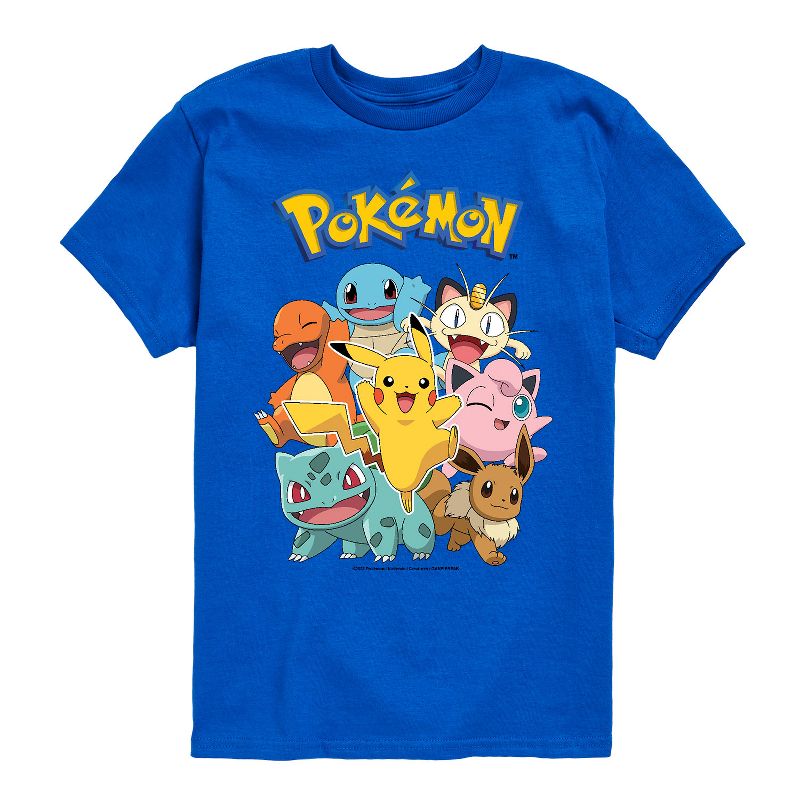 تي شيرت جرافيكي بأكمام قصيرة للأولاد - بوكيمون - بيكاتشو إيفي جيجليباف تشارماندر سكويرتل بولباسور ميوث