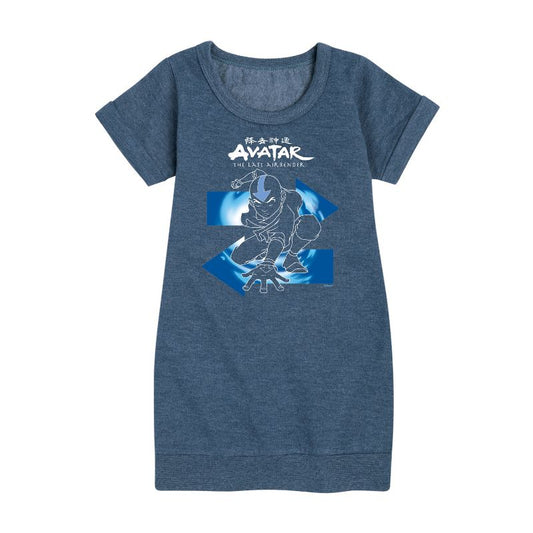Girls' - Avatar: The Last Airbender - Aang Arrows Graphic Short Sleeve Fleece Dress