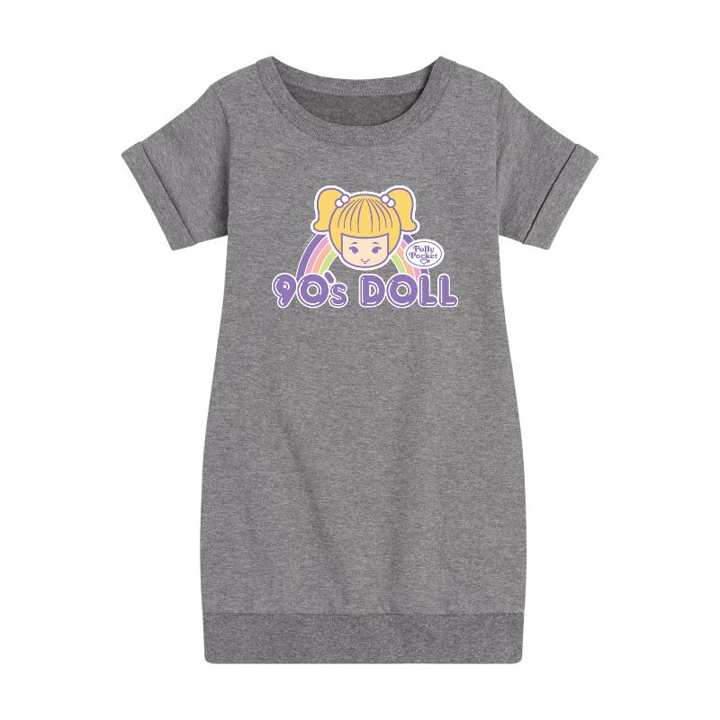 Girls' - Polly Pocket - 90s Doll Graphic Short Sleeve Fleece Dress