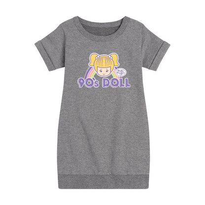 Girls' - Polly Pocket - 90s Doll Graphic Short Sleeve Fleece Dress