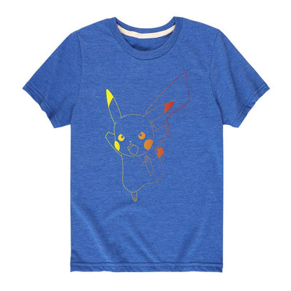 تي شيرت جرافيكي بأكمام قصيرة بتصميم نيون من بوكيمون للأولاد - بيكاتشي