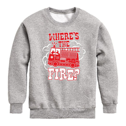 Boys' - Disney - Wheres The Fire Graphic Long Sleeve Fleece Sweatshirt