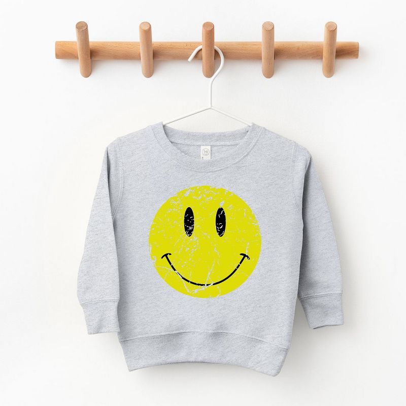 The Juniper Shop Distressed Smiley Face Toddler Graphic Sweatshirt
