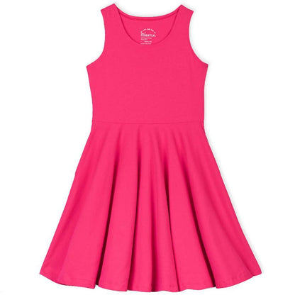 Mightly Girls Fair Trade Organic Cotton Solid Sleeveless Twirl Dress