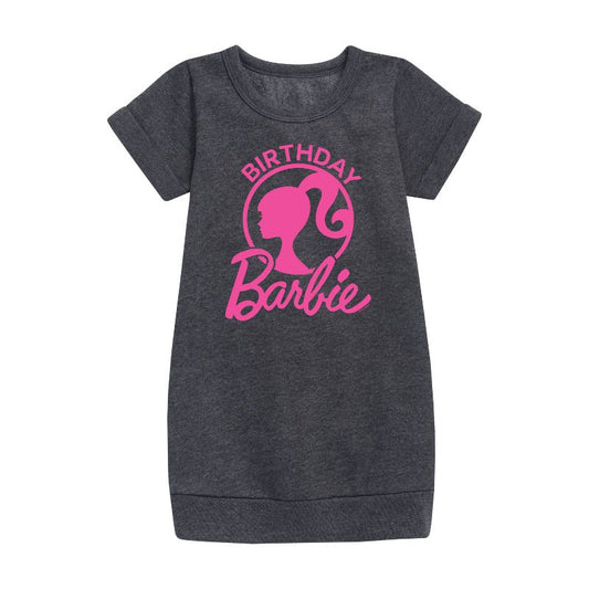 Girls' - Barbie - Birthday Graphic Short Sleeve Fleece Dress