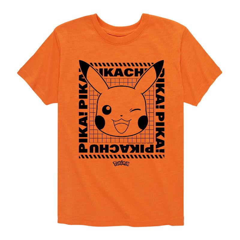 تي شيرت جرافيكي بأكمام قصيرة للأولاد - بوكيمون - بيكاتشو فيس وينك