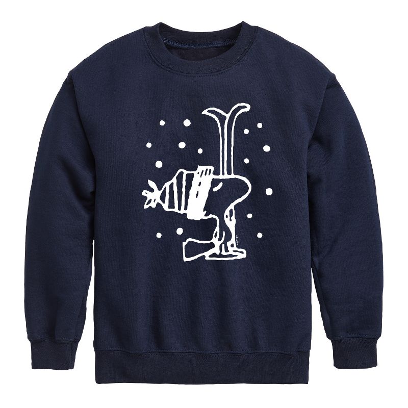 Boys' - Peanuts - Woodstock Snowfall Graphic Long Sleeve Fleece Sweatshirt