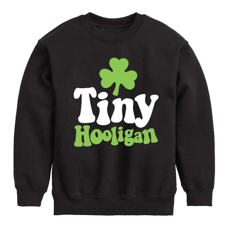 Boys' - Instant Message - St. Patrick's Day Tiny Hooligan Graphic Long Sleeve Fleece Sweatshirt