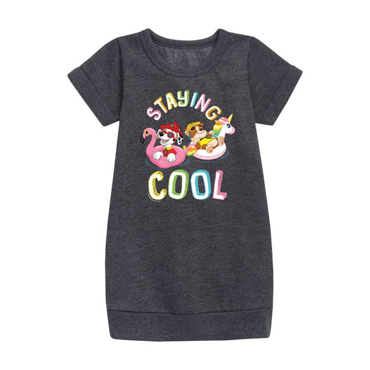 Girls' - Paw Patrol - Staying Cool Graphic Short Sleeve Fleece Dress