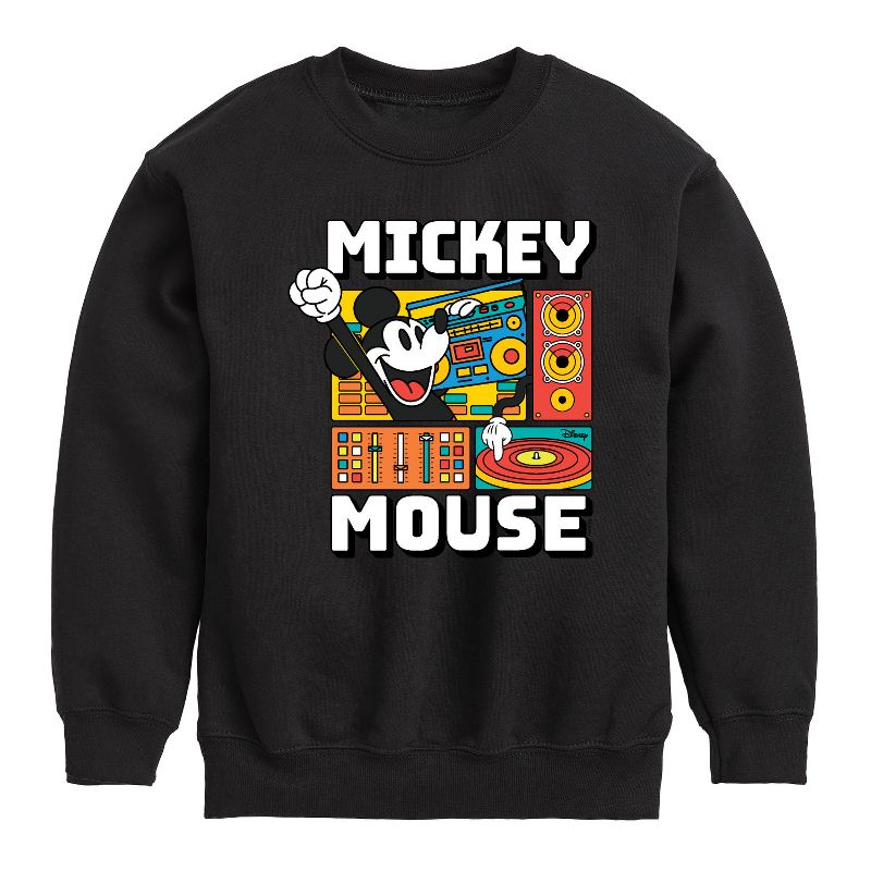 Boys' - Disney - Mickey Wave Form Graphic Long Sleeve Fleece Sweatshirt