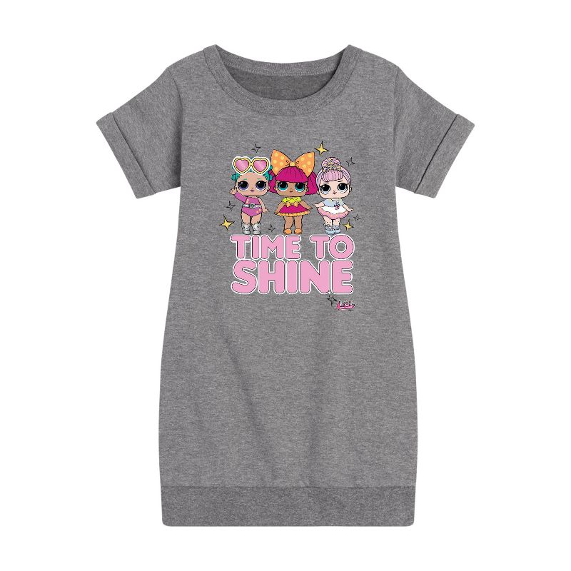 Girls' - LOL Surprise! - Time to Shine Graphic Short Sleeve Fleece Dress