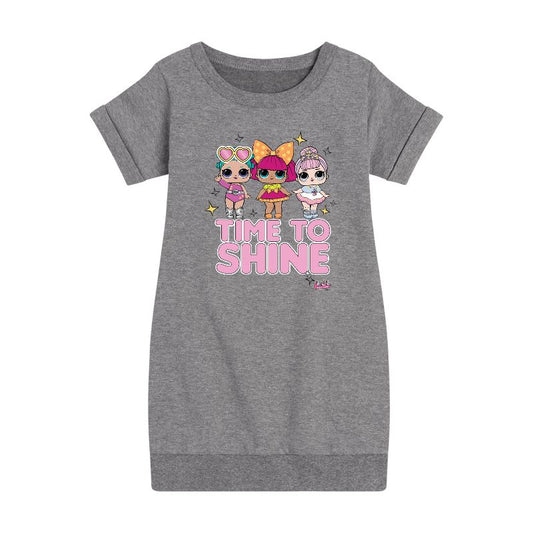 Girls' - LOL Surprise! - Time to Shine Graphic Short Sleeve Fleece Dress