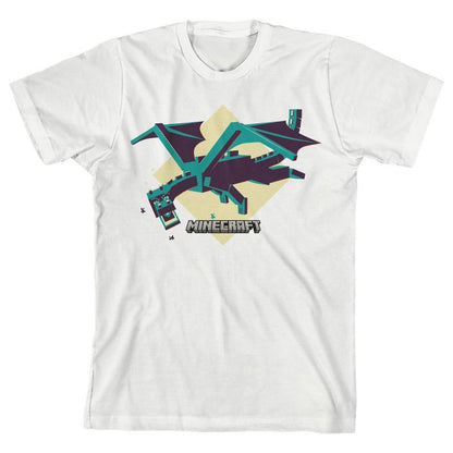 تي شيرت أبيض للأولاد من Minecraft Dragon Youth