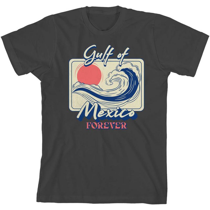 تي شيرت شبابي بأكمام قصيرة ورقبة دائرية من Gulf of Mexico Forever Sunset Wave