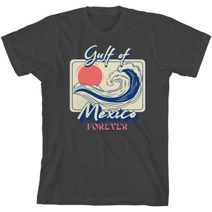 تي شيرت شبابي بأكمام قصيرة ورقبة دائرية من Gulf of Mexico Forever Sunset Wave