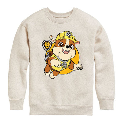 Boys' - Paw Patrol - Rubble Sketch Graphic Long Sleeve Fleece Sweatshirt