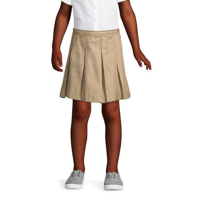 Lands' End Lands' End School Uniform Kids Solid Box Pleat Skirt Above Knee