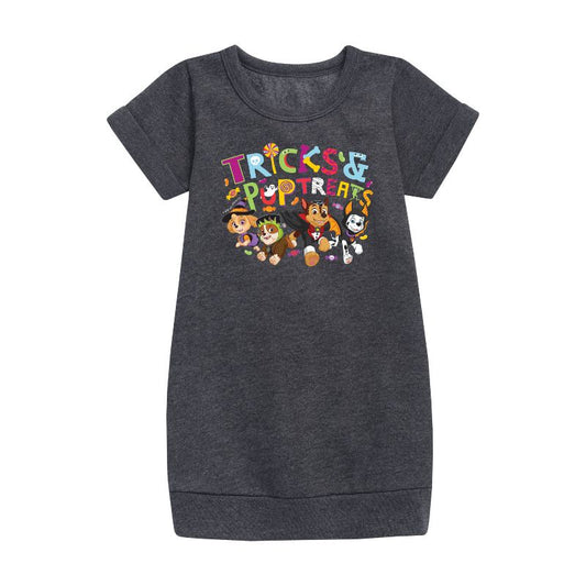 Girls' - Paw Patrol - Tricks and Pup Treats Graphic Short Sleeve Fleece Dress