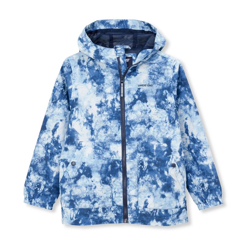 Lands' End Kids Water Resistant Hooded Slicker Rain Jacket