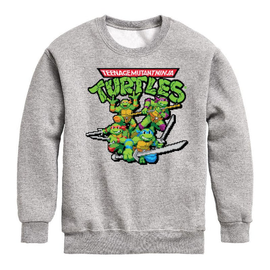 Boys' - Teenage Mutant Ninja Turtles - Gaming Group And Logo Graphic Long Sleeve Fleece Sweatshirt