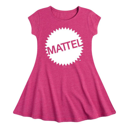 Girls' - Mattel - Mattel Original Logo Fit & Flair Cap Sleeve Dress