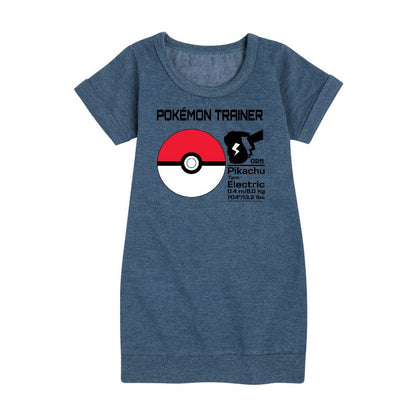 Girls' - Pokémon - Pokeball Trainer Graphic Short Sleeve Fleece Dress