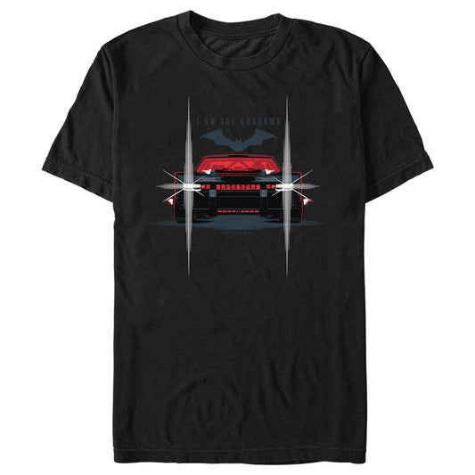 Boy's The Batman Batmobile Headlights I Am The Shadows T-Shirt