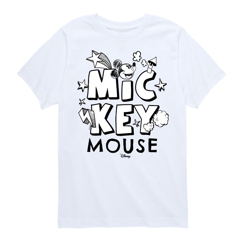 Boys' - Disney - Mickey Mouse Doodle Short Sleeve Graphic T-Shirt