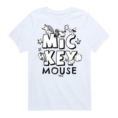 Boys' - Disney - Mickey Mouse Doodle Short Sleeve Graphic T-Shirt
