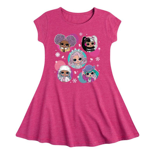 Girls' - LOL Surprise! - Winter Dolls Fit & Flair Cap Sleeve Dress