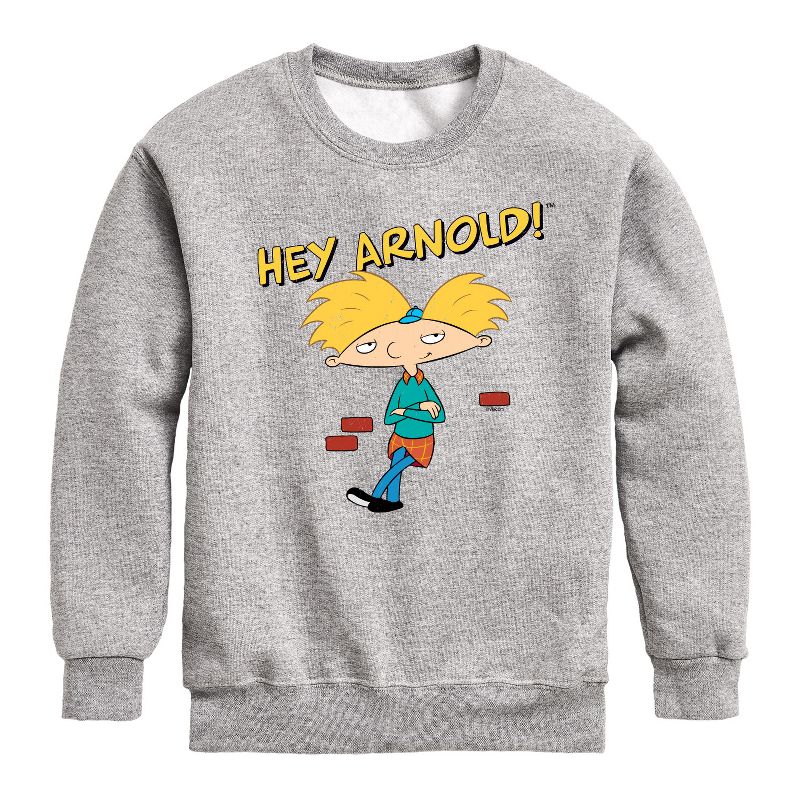 Boys' - Hey Arnold! - Cool Arnold Graphic Long Sleeve Fleece Sweatshirt