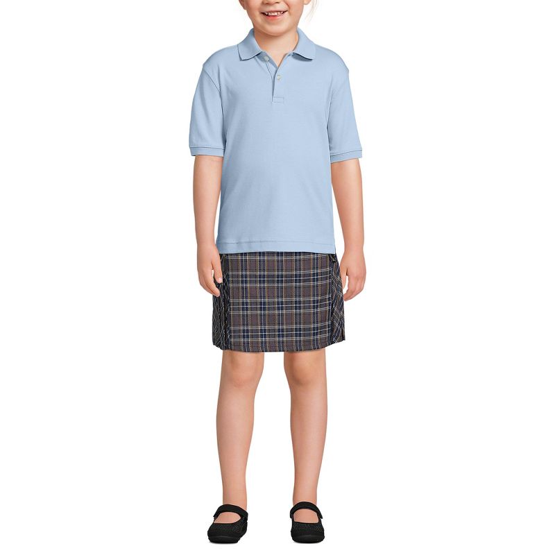 Lands' End School Uniform Kids Husky Short Sleeve Interlock Polo Shirt