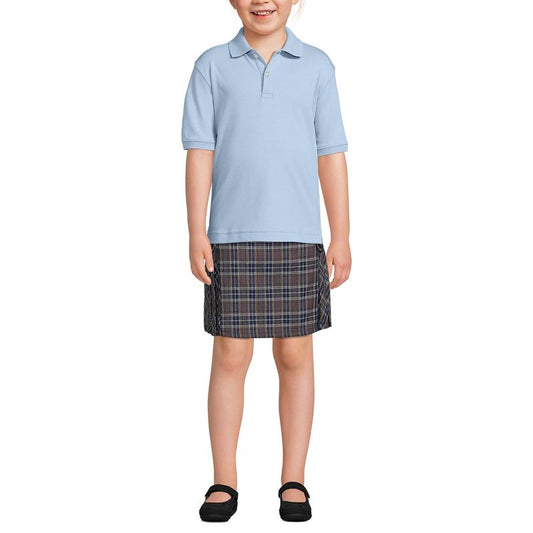 Lands' End School Uniform Kids Husky Short Sleeve Interlock Polo Shirt