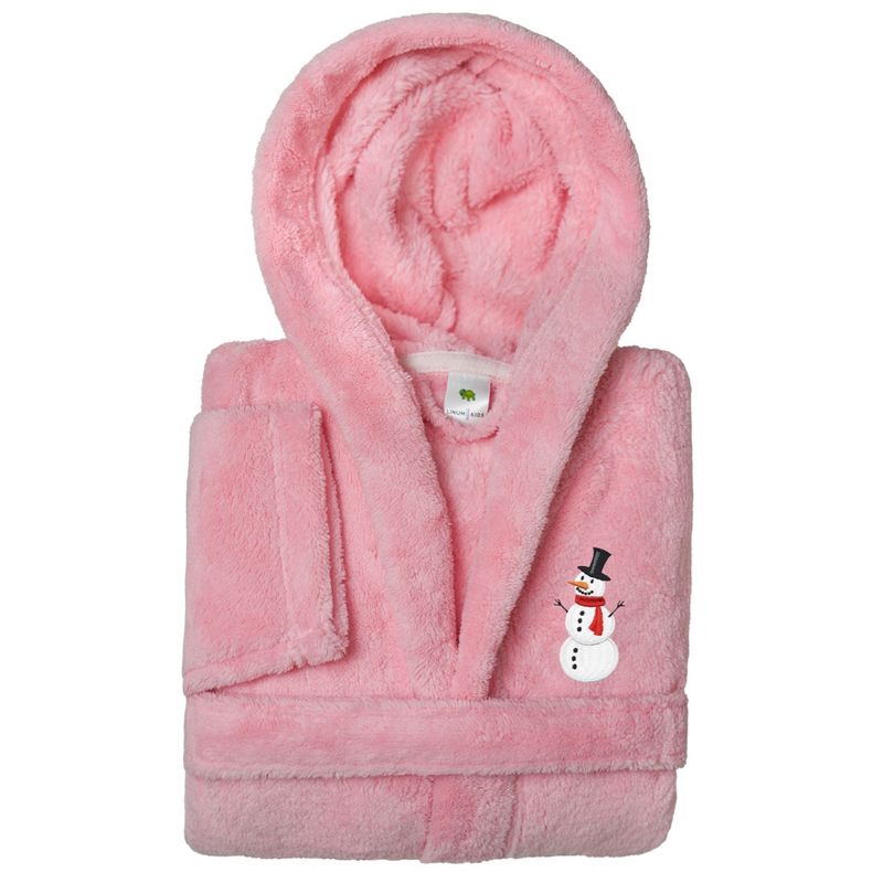 Linum Kids 100% Polyester SUPER PLUSH Double Brushed Hooded Bathrobe - TURTLE , KIDS65-DESIGN