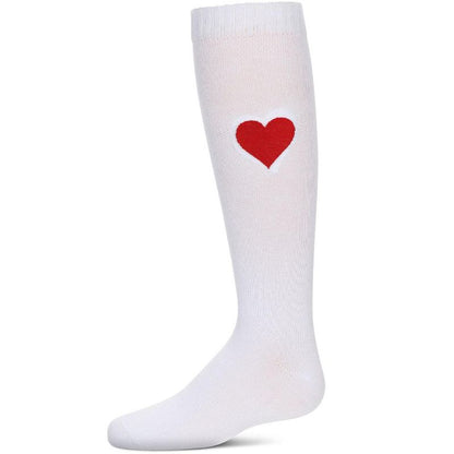 Memoi Girls' Fuzzy Heart Knee High Socks