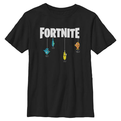 تي شيرت أبيض بشعار Fortnite Fishing Lure للأولاد