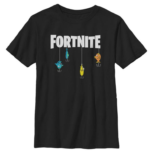 تي شيرت أبيض بشعار Fortnite Fishing Lure للأولاد