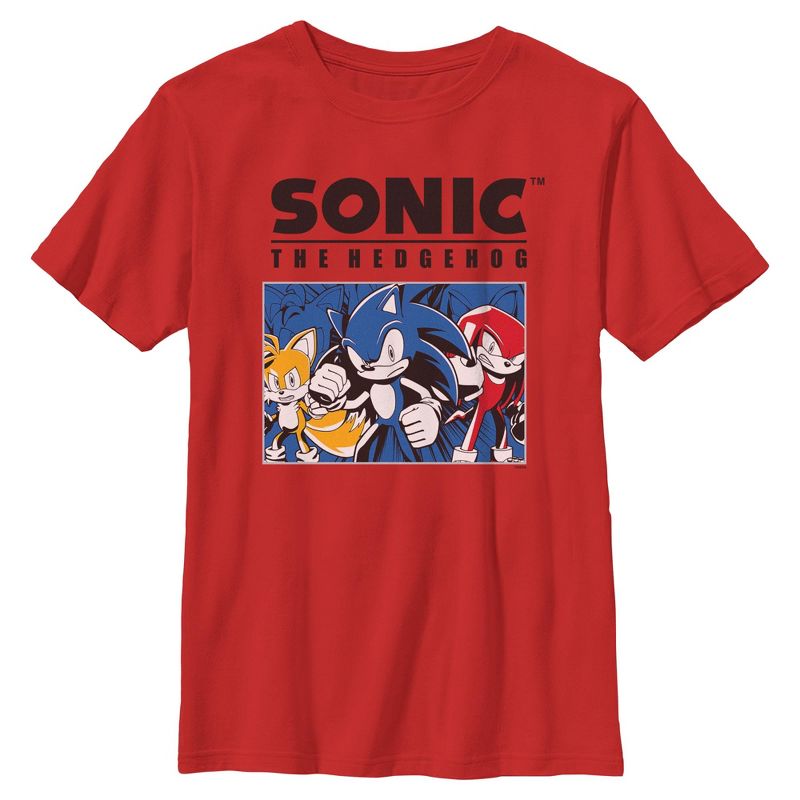 Boys Sonic the Hedgehog Trio Group Shot T Shirt