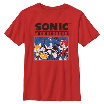 Boys Sonic the Hedgehog Trio Group Shot T Shirt