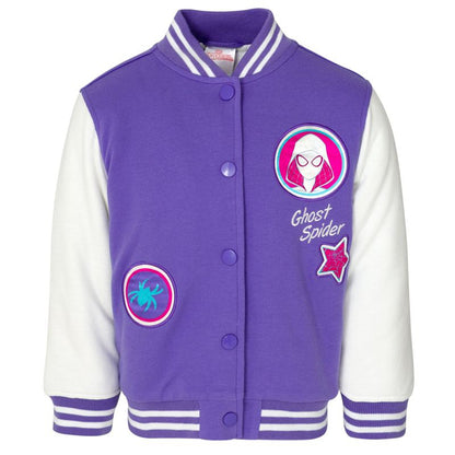 Marvel Spider-Man Spider-Gwen Girls Varsity Bomber Jacket Little Kid to Big
