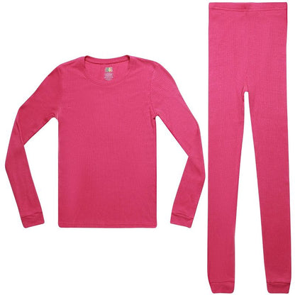 Just Love Girls Solid Pajama Sets - Snug Fitting Ribbed PJ Tops & Bottoms for Girls