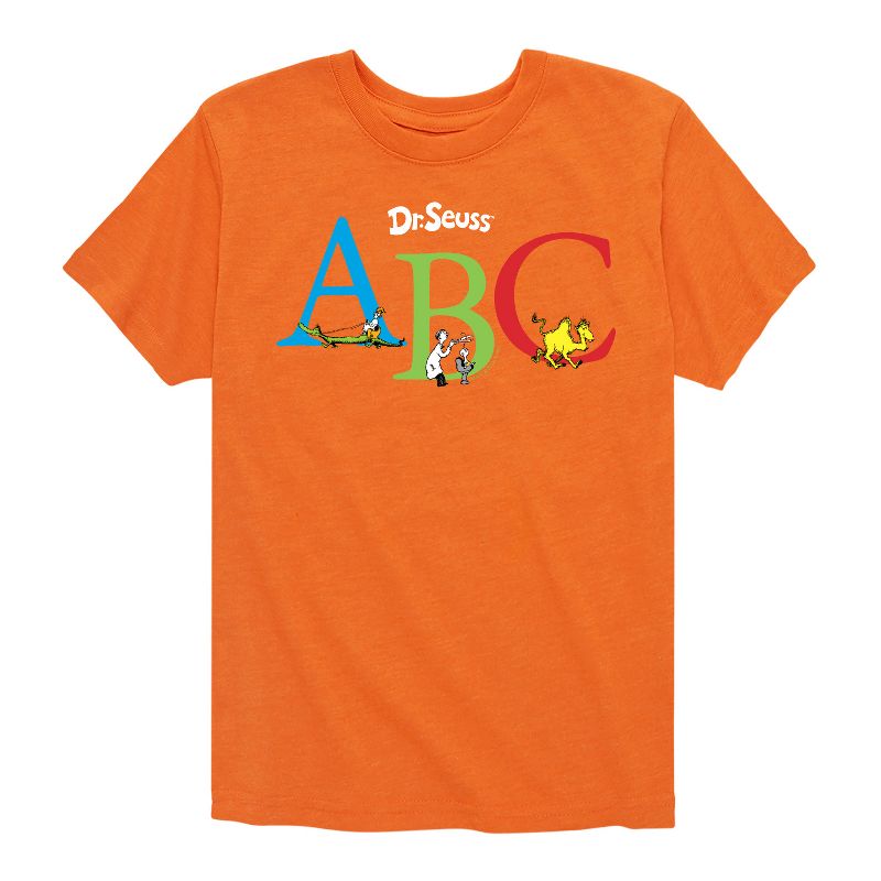 تي شيرت جرافيكي بأكمام قصيرة للأولاد - دكتور سوس - شخصيات كتاب ABC
