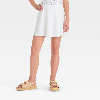 Girls' Lace Trim A-Line Mini Skort - art class™