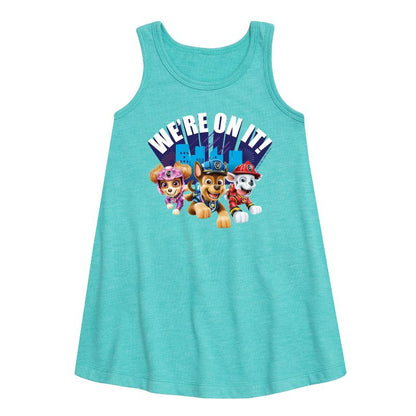 Girls' - Paw Patrol - Were On It Graphic Sleeveless Aline Dress