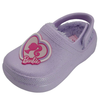 Barbie Toddler Girls' Faux Fur Lined Clogs with Adjustable Strap