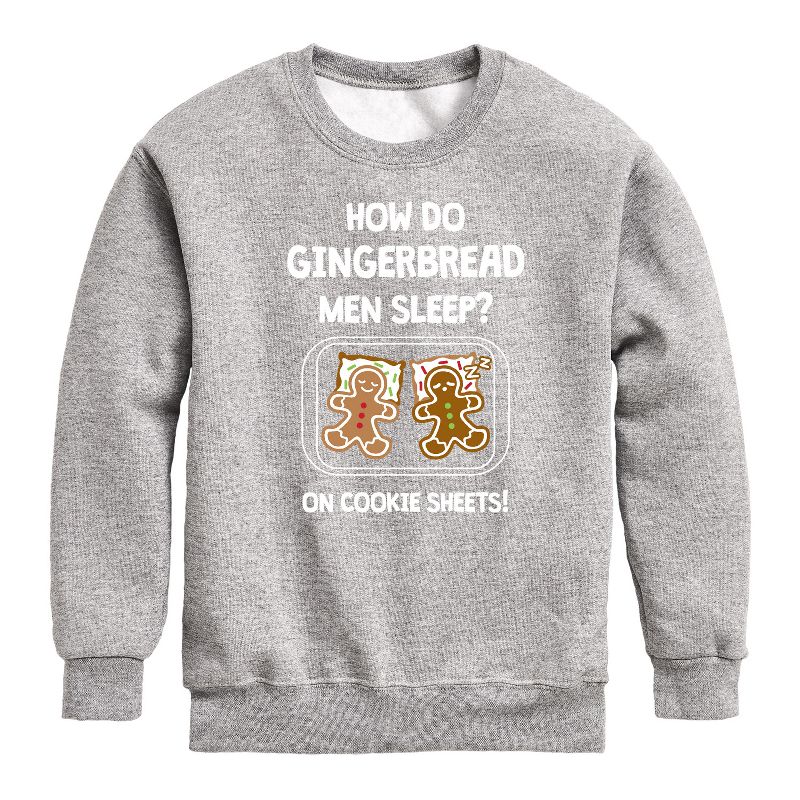 Boys' - Instant Message - Gingerbread Men Cookie Sheets Christmas Graphic Long Sleeve Fleece Sweatshirt